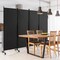 Costway 4-Panel Folding Room Divider 6FT Rolling Privacy Screen with Lockable Wheels Black/Brown/Grey/White
